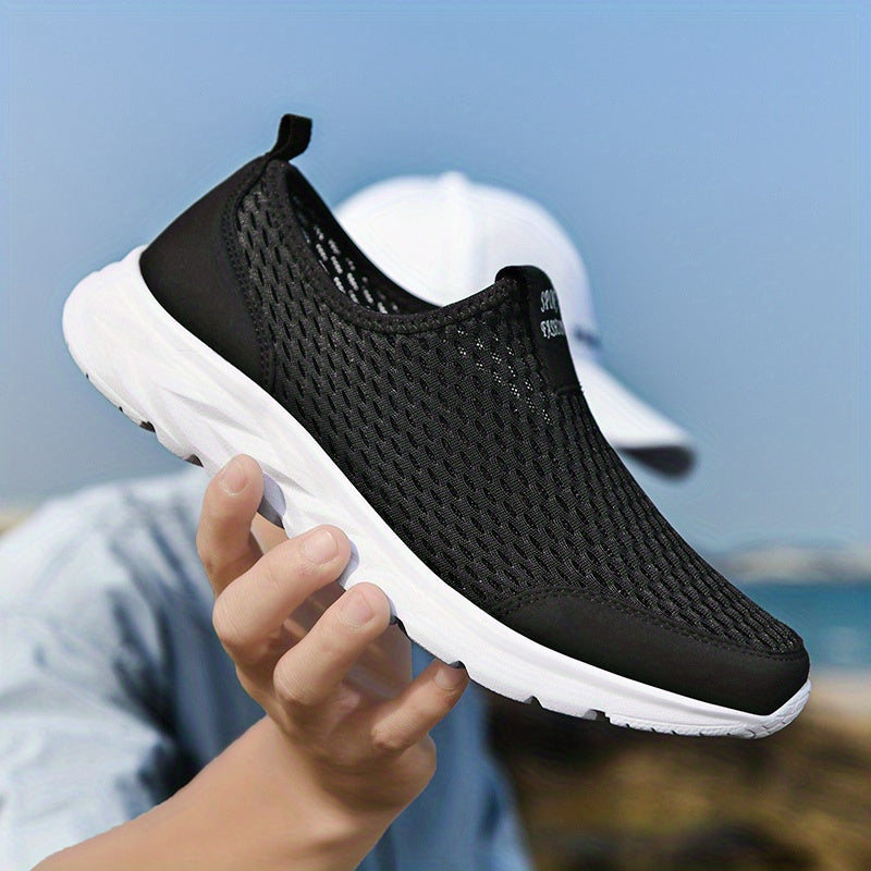 Men's Slip-on Mesh Sneakers - Athletic Shoes - Comfy And Breathable Walking Shoes