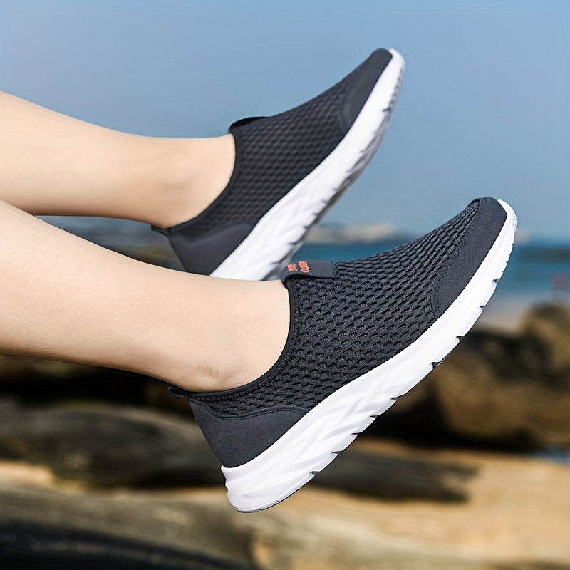 Men's Slip-on Mesh Sneakers - Athletic Shoes - Comfy And Breathable Walking Shoes