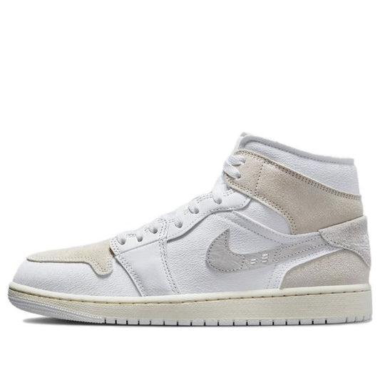 Air Jordan 1 Mid SE Craft 'Inside Out White Grey'  DM9652-120 Classic Sneakers